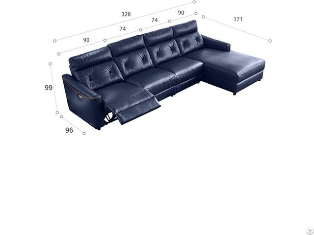 Cinema Living Room Minimalist Combination First Layer Cowhide Corner Sofa