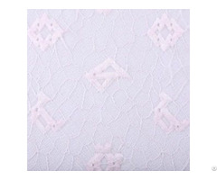 Pink White Polyester And Nylon Two Color Lace Fabric