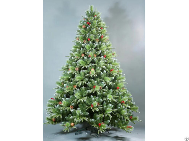 6ft Pe Pine Needle Pvc Mixed Christmas Tree With Red Berries And