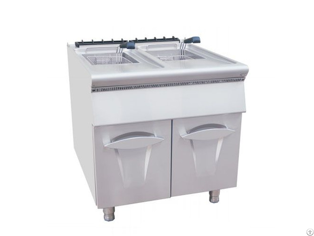 Commercial 2 Tanks Gas Fryer For Restaurant And Hotel