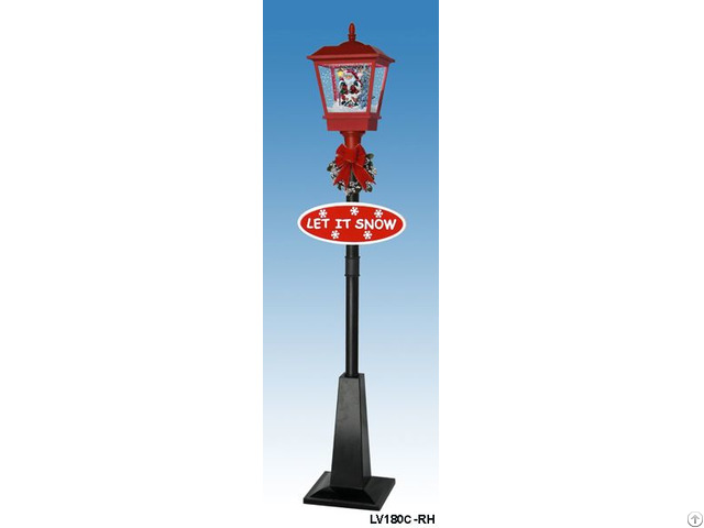 Lv180c-rh Single Snowing Street Lamp With Santa Inside