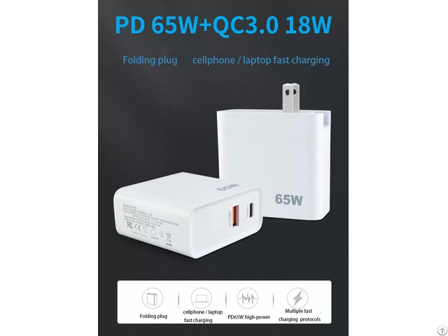 Pd65w Quick Charging Gan Converter Pin Charger