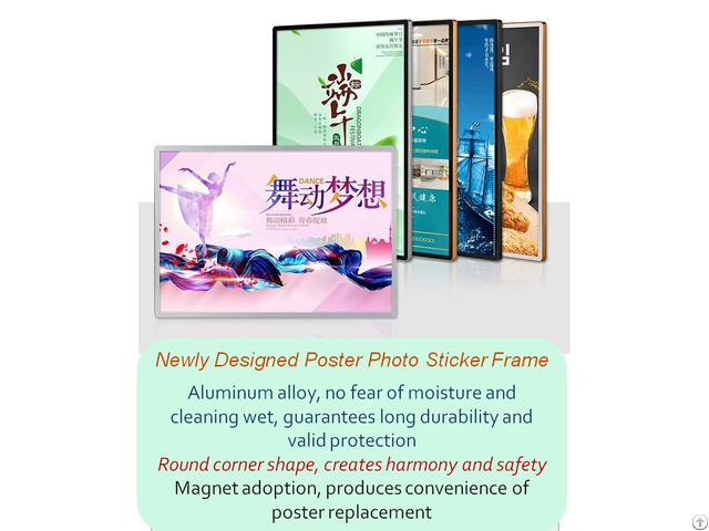 Aluminum Alloy Photo Poster Frame Front Open Magnet