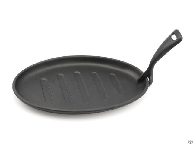 Pre Seasoned Cast Iron Fajita With Removable Handle