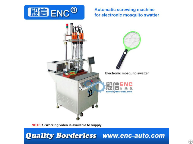 Automatic Screwing Tightening Fastening Machine For Electric Mosquito Swatter Bat