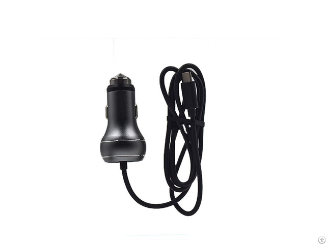 Car Charger With 18w Type C Cable And 12w A Port