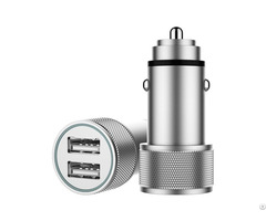 Cigarette Lighter Dual Usb 5v 2 4a Metal Alloy Portable Phone Car Charger