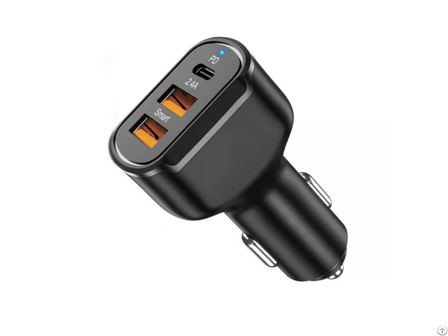 30w Pd Qc3 0 Usb C 2 4a Dual Port Fast Charging Car Charger For Smart Phone