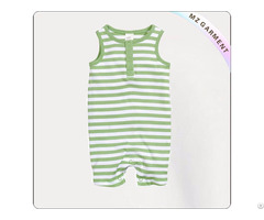 Green Striped Sleeveless Romper