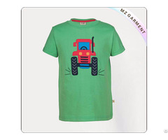 Wheels Applique Tractor Printed Tee