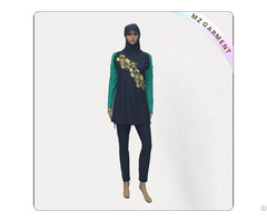 Yellow And Black Long Sleeve Muslim Swimwear