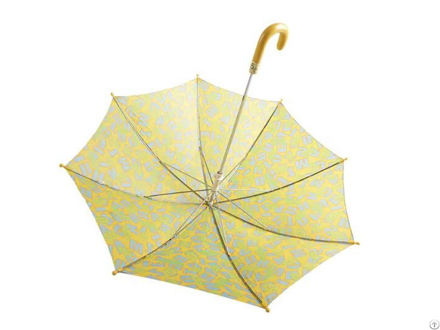 Yellow Alphabet Color Block Pongee Children Umbrella