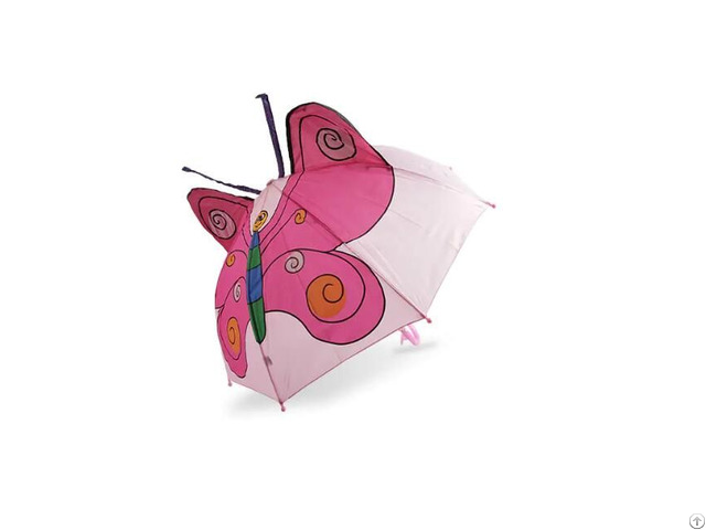 Pink Large Butterfly Children Umbrella