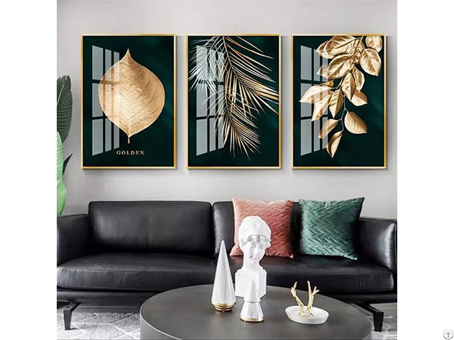 Golden Grass Leaf Canvas Poster Printing Home Decorative Painting