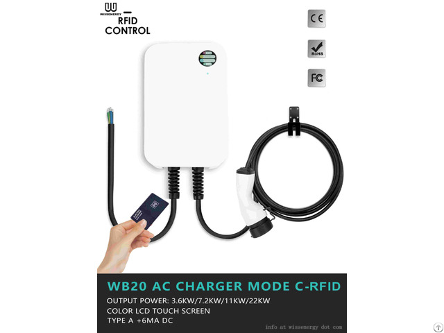 Wb20 Level 2 Ev Charging Station 20ft Cable Nema 14 50 Plug Sae J1772 Connector Rfid Version