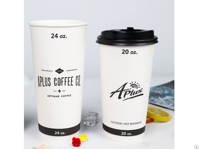 China Manufacturer Customized Logo Printing Disposable Double Wall Paper Cup Coffee Cup