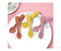 Baby Feeding Eating Weaning Training Spoon And Fork Set