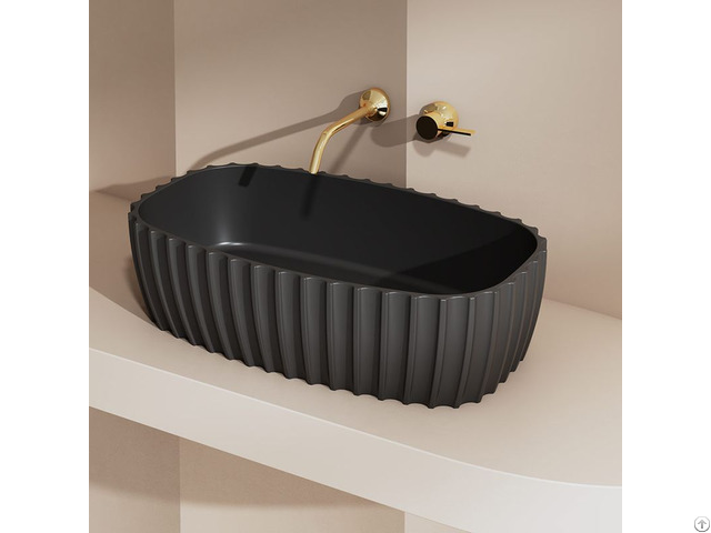 China Luxury Fluted Counter Top Basin Factory Monblari