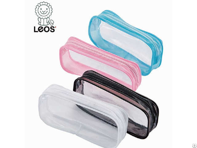 School Stationery Clear Waterproof Pvc Pencil Case With Zipper For Students