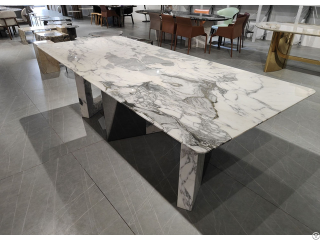 Splendid Bianco Statuario Marble Dining Table
