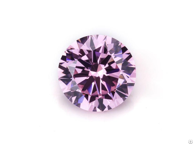 Round Brilliant Cut Pink Color Cubic Zirconia