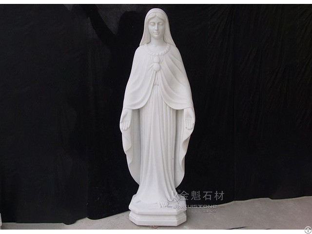 Statue Of The Virgin Mary Life Size White Sculpture Marble