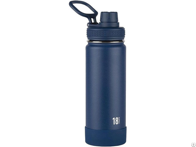 Blue 18oz Stainless Steel Insulated Water Bottle With Ring Lid And Carry Handle Custom Manufacturer