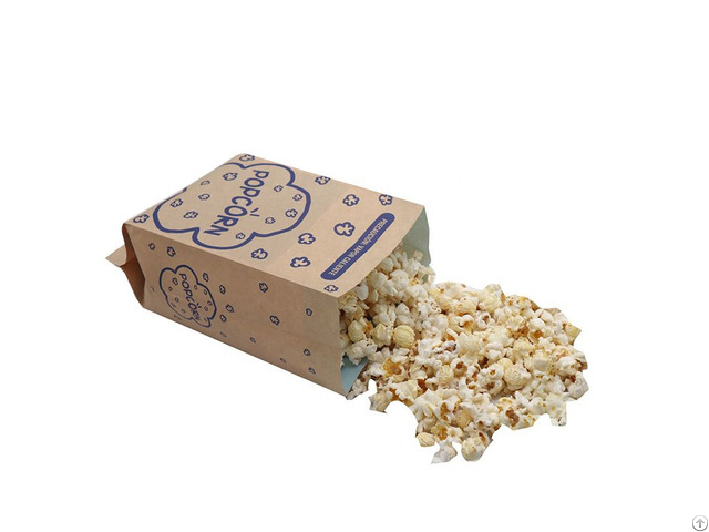 Brown Unbleached Kraft Paper Microwave Popcorn Bag