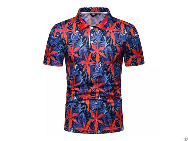 Knit Polo With Digital Print