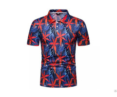 Knit Polo With Digital Print