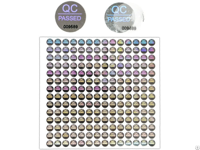 Silver High Security Seals Qc Passed Hologram Stickers
