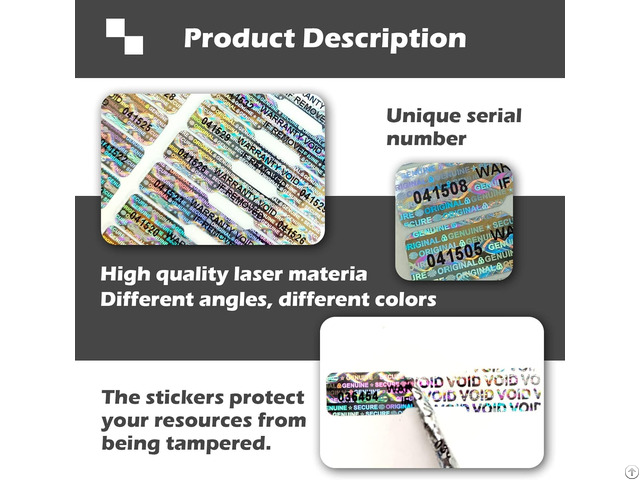 Warranty Void Seal High Security Labels Tamper Evident Hologram Stickers