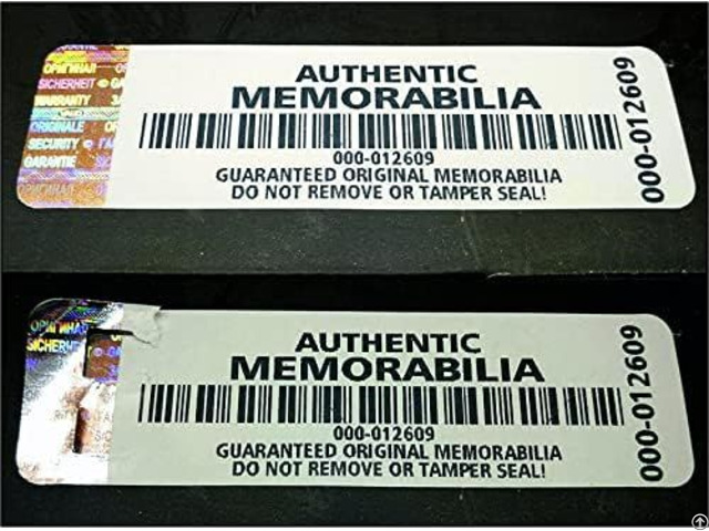 Authentic Memorabilia Labels Security Stickers With Hologram Stripe