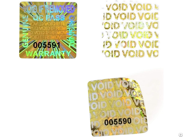 Golden Square Hologram Label Tamper Proof Stickers