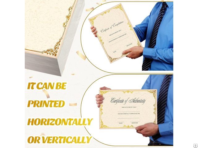 Blank Certificate Paper 8 5 X 11 For Printing With Gold Foil Border Award Certificates