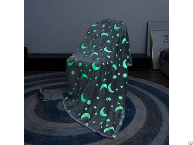 Fleece Blanket Glow In The Dark Large Sofa Throw Soft Warm Faux Fur