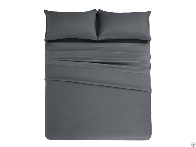 Four Piece Bed Sheets Soft Brushed Microfiber Fabric