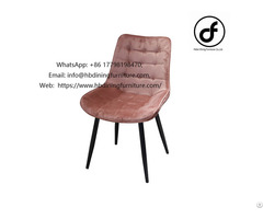 Metal Leg Pink Velvet Dining Chair