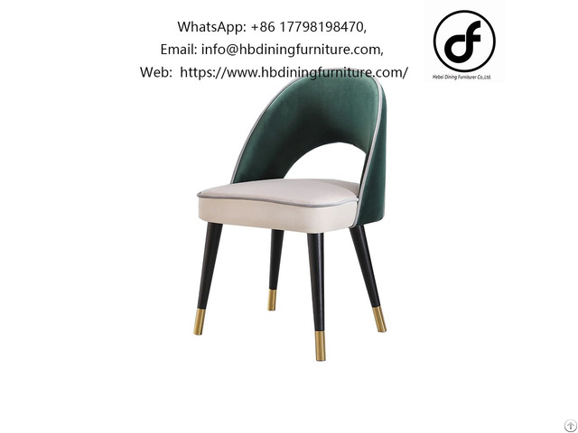 Metal Legs Velvet Hollow Back Dining Chair