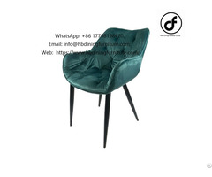 Dining Chair With Velvet Seat And Armrests