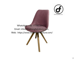 Round Cushion Fabric Wooden Leg Armchair