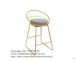 Metal Bar Chair With Gold Painting High Legs Db H09