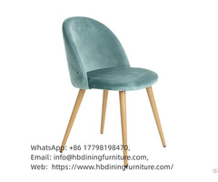 Velvet Armchair High Back Wooden Legs Dc R01a