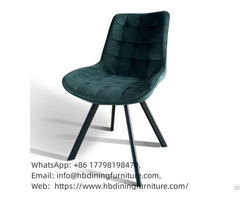 Velvet Dining Chair Striped Cushion Iron Legs Dc R08b