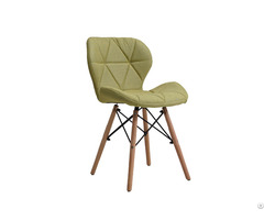 Fabric Line Upholstered Dining Chair With Wooden Legs Dc F06