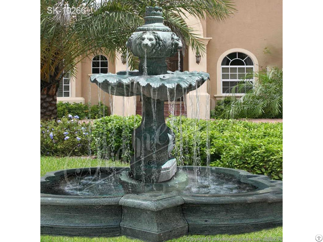 Stunning Green Marble Outdoor Water Fountain For Garden And Courtyard Decor Sales