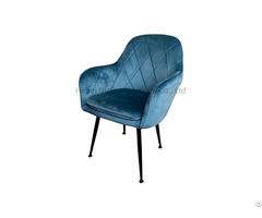 Velvet Soft Back Chair With Gold Plated Legs