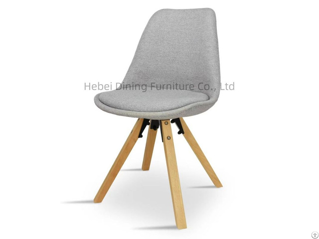 Padded Flannel Chair With Solid Wood Legs