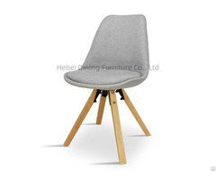 Padded Flannel Chair With Solid Wood Legs