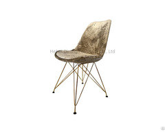 Golden Iron Legged Velvet Dining Chair